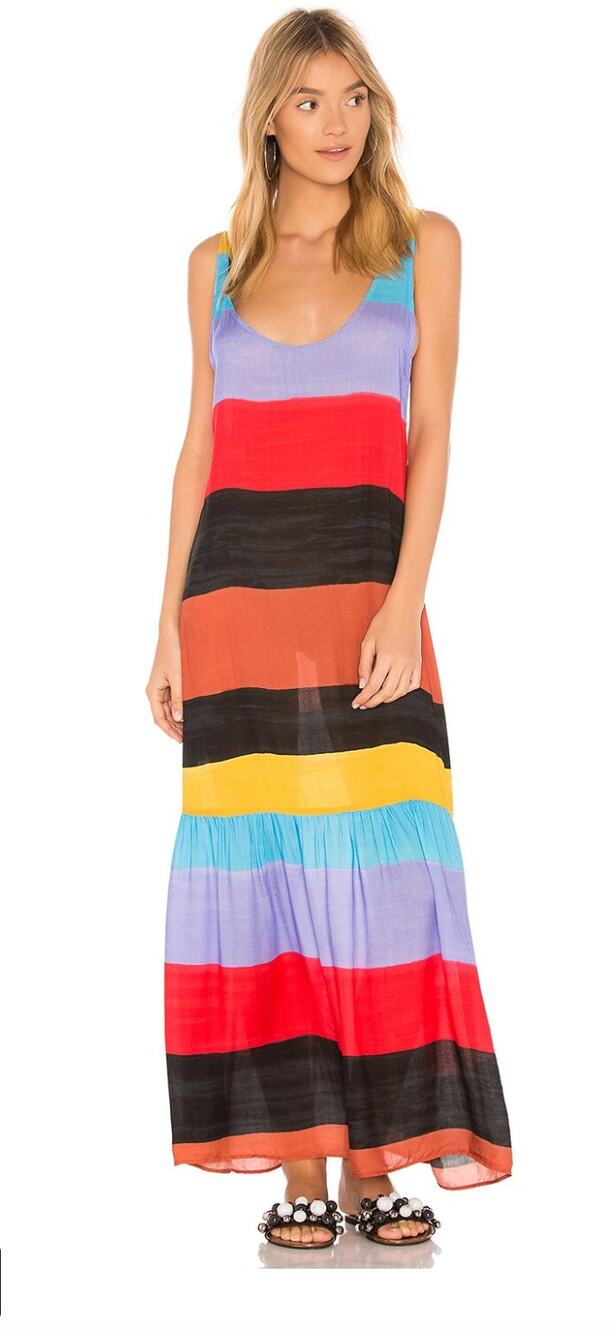 Mara Hoffman Swim Valentina Striped Sun Dress Sunglow Size Small